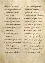 Page of Latin text from a Bible, about 826-838.  Creator: Unknown.