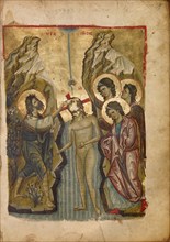 The Baptism of Christ; Gospel Book, late 13th century. Creator: Unknown.