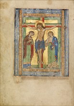 Initial T: The Crucifixion; Missal, about 1180. Creator: Unknown.