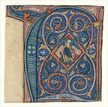 Historiated initial from an antiphonal, about 1260-1270. Creator: Unknown.