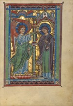 The Annunciation; Psalter, about 1240-1250. Creator: Unknown.