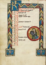 Zodiacal Sign of Aquarius; Psalter, third quarter of 13th century. Creator: Unknown.