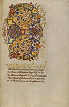 Inhabited Initial E; Breviary, 1153. Creator: Unknown.