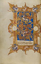 Inhabited Initial E; Breviary, 1153. Creator: Unknown.