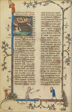 Initial S: David in the Water; Breviary, about 1320-1325. Creator: Unknown.