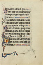 Initial D: A Young Man in Prayer; Ruskin Hours, about 1300. Creator: Unknown.