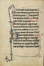 Initial B: A Deacon Carrying a Book; Ruskin Hours, about 1300. Creator: Unknown.