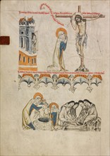 Christ Blessing Saint Hedwig; Saint Hedwig Washing Her Grandson's Face, 1353. Creator: Unknown.