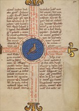 A Medallion with a Dove; Bestiary, about 1270. Creator: Unknown.