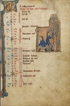 March Calendar Page; Pruning Trees; Psalter, mid-1200s. Creator: Unknown.