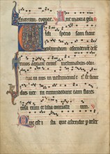 Initial V: The Assumption of the Virgin; Antiphonal, about 1260-1270. Creator: Unknown.