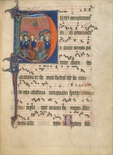 Initial D: Pentecost; Antiphonal, about 1260-1270. Creator: Unknown.