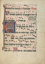 Initial E: The Mission of the Apostles; Antiphonal, about 1260-1270. Creator: Unknown.