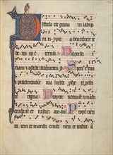 Decorated Initial D; Antiphonal, about 1260-1270. Creator: Unknown.