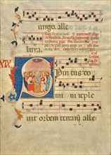 Initial S: Pentecost (leaf from a gradual), about 1330-1340. Creator: Vanni di Baldolo.