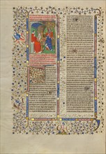 Boccaccio and Fortune; Des cas des nobles hommes et femmes, about 1413-1415. Creators: Boucicaut Master, Workshop of the Boucicaut Master.