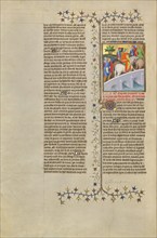 Xerxes, King of the Persians, Crosses a Bridge with His Army, about 1413-1415. Creators: Boucicaut Master, Workshop of the Boucicaut Master.