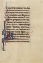 Initial B: David as a Knight; Bute Psalter, text and illumination about 1285. Creator: Bute Master.