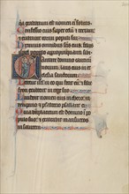 Initial C: Three Clerics Singing From a Book; Bute Psalter, text and illumination about 1285. Creator: Bute Master.