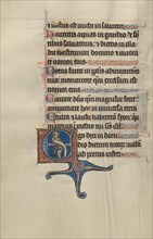 Initial E: A Prophet Holding a Scroll; Bute Psalter, text and illumination about 1285. Creator: Bute Master.