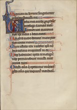 Initial V: Abraham Ousting Hagar and Her Son Ishmael; Bute Psalter, about 1285. Creator: Bute Master.