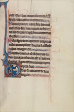 Initial D: David as a Knight Holding a Sword; Bute Psalter, text and illumination about 1285. Creator: Bute Master.