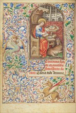 Saint Luke Seated at his Desk; Hours of Simon de Varie, 1455. Creator: Dunois Master.