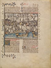 A Battle from the Trojan War; Histoire ancienne jusqu'à César, about 1390-1400. Creator: First Master of the Bible historiale of Jean de Berry.