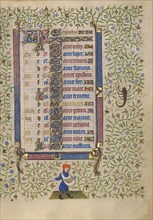 Calendar Page for October: Sowing: Scorpio; Book of Hours, about 1410. Creator: Unknown.