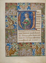 Initial V: Saint Apollonia; Book of Hours, about 1480-1490. Creator: Georges Trubert.