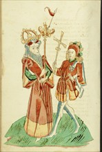 King Avenir and Josaphat; Barlaam und Josaphat, 1469. Creators: Hans Schilling, Diebolt Lauber.