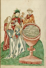 Baptism of King Avenir; Barlaam und Josaphat, 1469. Creators: Hans Schilling, Diebolt Lauber.