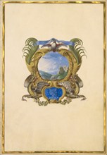 Escutcheon with a Castle; Three Emblems for Louis XIV, about 1663-1668. Creator: Jacques Bailly.