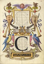 Guide for Constructing the Letter C; Mira calligraphiae monumenta, about 1591-1596. Creator: Joris Hoefnagel.