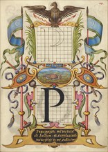 Guide for Constructing the Letter P; Mira calligraphiae monumenta, about 1591-1596. Creator: Joris Hoefnagel.