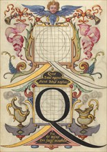 Guide for Constructing the Letter Q; Mira calligraphiae monumenta, about 1591-1596. Creator: Joris Hoefnagel.