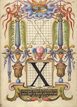 Guide for Constructing the Letter X; Mira calligraphiae monumenta, about 1591-1596. Creator: Joris Hoefnagel.