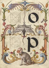 Guide for Constructing the Letters o and p; Mira calligraphiae monumenta, about 1591-1596. Creator: Joris Hoefnagel.