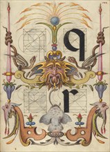 Guide for Constructing the Letters q and r; Mira calligraphiae monumenta, about 1591-1596. Creator: Joris Hoefnagel.