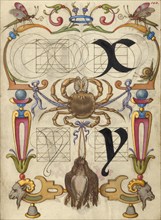 Guide for Constructing the Letters x and y; Mira calligraphiae monumenta, about 1591-1596. Creator: Joris Hoefnagel.