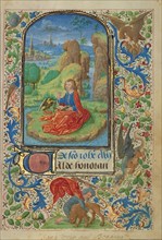 Saint John on Patmos; Prayer Book of Charles the Bold, 1469. Creator: Lieven van Lathem.