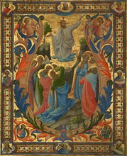 Initial V: The Ascension, designed about 1410; completed about 1431. Creators: Lorenzo Monaco, Zanobi di Benedetto Strozzi, Battista di Biagio Sanguigni.