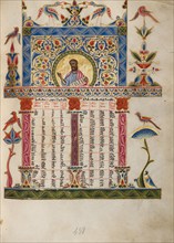 Canon Table Page; Bible, 1637-1638. Creators: Malnazar, Aghap'ir.