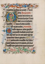 Decorated Initial G; Book of Hours, Use of Utrecht, about 1460. Creator: Master of Evert Zoudenbalch.