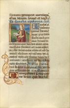 Saint Apollonia; Poncher Hours, about 1500. Creator: Master of Jacques de Besancon.