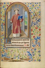 Saint Lawrence with a Book and a Gridiron; Book of Hours, about 1466-1470. Creator: Master of Jacques of Luxembourg.