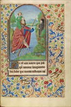 Saint Christopher Carrying the Christ Child; Book of Hours, about 1466-1470. Creator: Master of Jacques of Luxembourg.