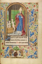 Saint Nicholas Rescuing Three Youths from a Tub; Book of Hours, about 1466-1470. Creator: Master of Jacques of Luxembourg.