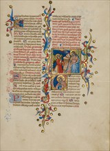 The Annunciation: Initial V: The Virgin in Prayer; Missal, between about 1389 and 1400. Creator: Master of the Brussels Initials.