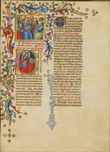 All Saints: Initial E: Saint Andrew; Missal, between about 1389 and 1400. Creator: Master of the Brussels Initials.